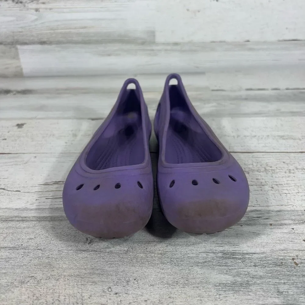 Crocs Junior Girls Kadee Ballet Flats Purple Comfort Shoes Lightweight Size‎ J1